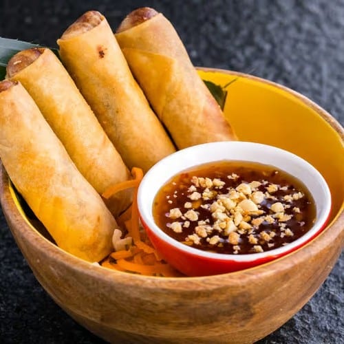 Vegetarian Crispy Egg Rolls.