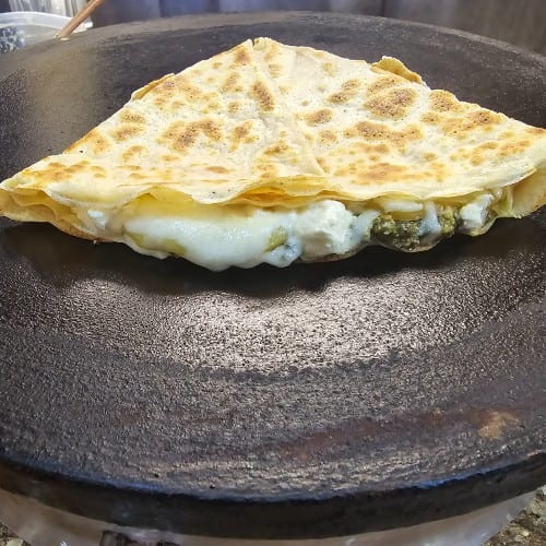 Four Cheese Pesto Crepe.