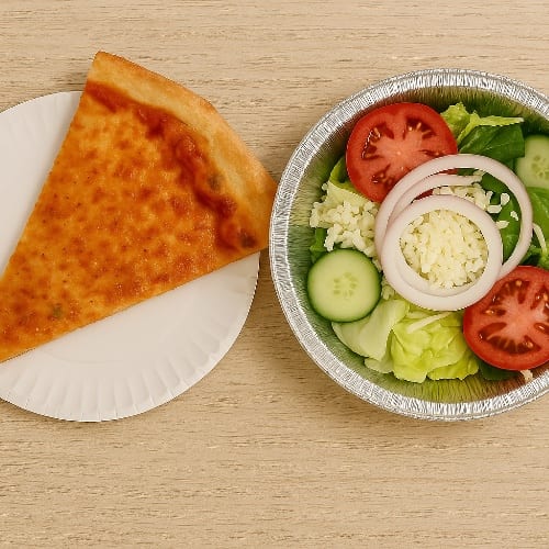 1 Pizza Slice & Side Salad.