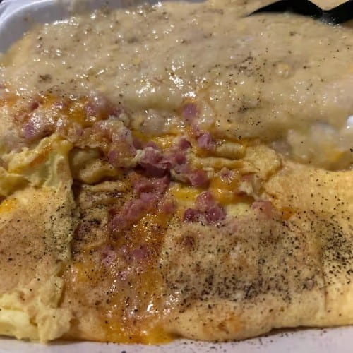 Meat and Cheese Omelet.