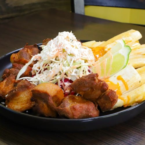 Yuca Con Chicharrón.