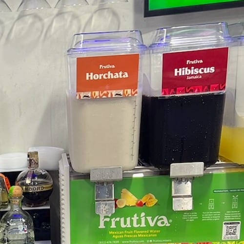 32 oz Agua Fresca horchata or hibiscus.