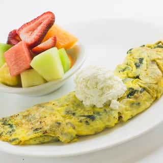 Spinach & Feta Cheese Omelette Breakfast