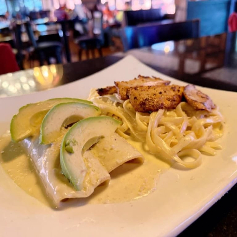 Spicy Chicken Alfredo Enchiladas