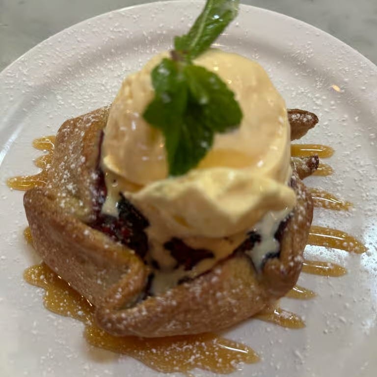 Seasonal fruit tart.