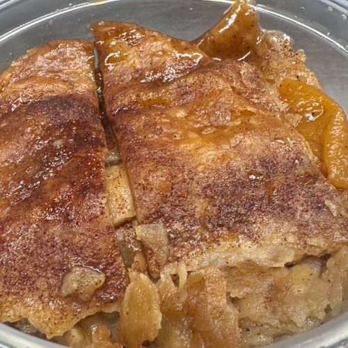 Homemade Peach Cobbler.