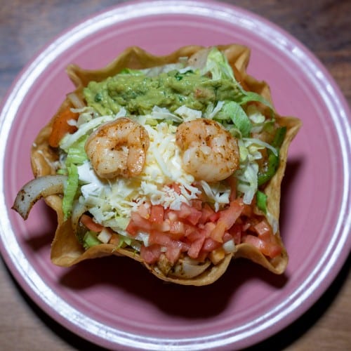 Seafood Taco Salad.