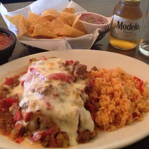 F.  Bean Burro Saddle Style with Beans or Rice.