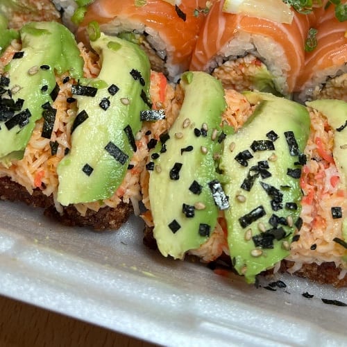 SPICY CRAB CRISPY RICE.