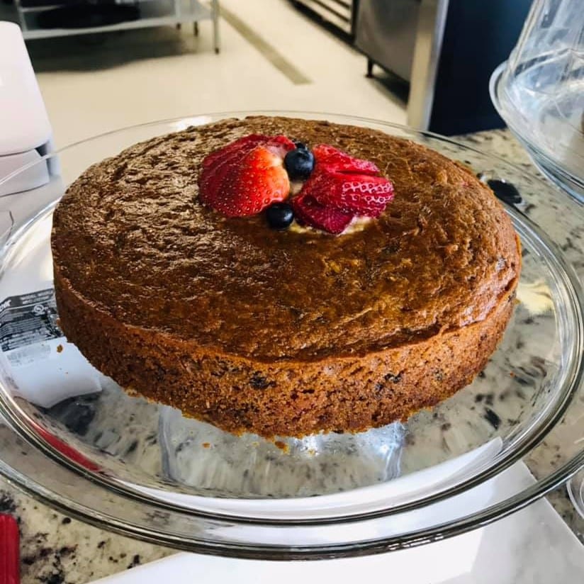 Carrot Apple Cherry Cake, slice.