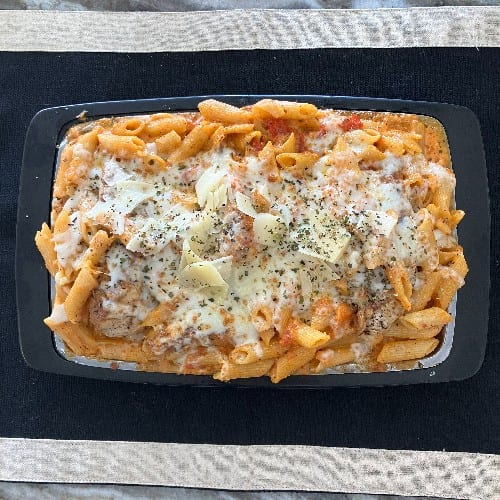 Ziti with Chicken and Rosé Sauce.