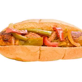 Sausage & Peppers Sandwich With Fries