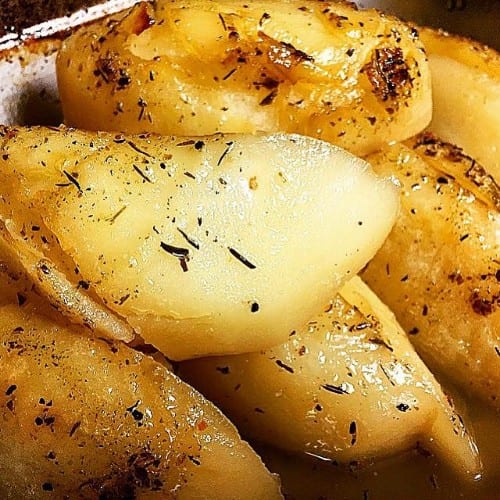 Greek Oven Brown Potatoes.