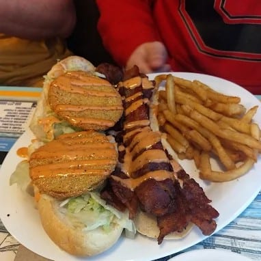 The "fried zydeco" sandwich.