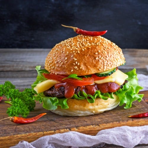 Chili Cheese Burger Deluxe Platter.