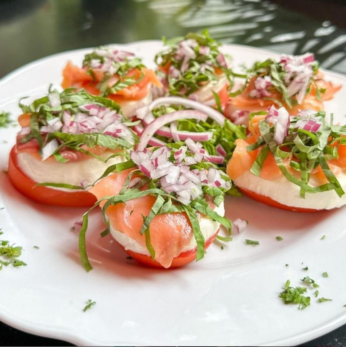 Smoked Salmon Caprese.