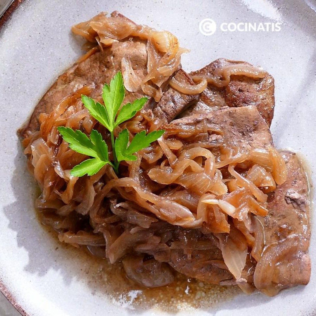 BEEF LIVER WITH ONIONS.