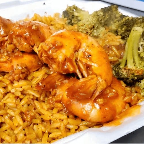 Shrimp Rice Platter.