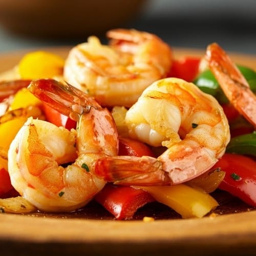 Shrimp Kadai (Jalfrezi).