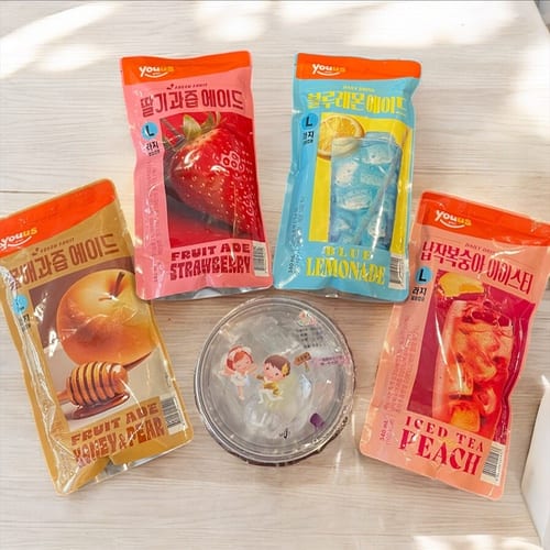 Korean Pouch Drinks.