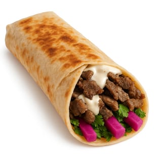 Beef Shawarma Saj Wrap