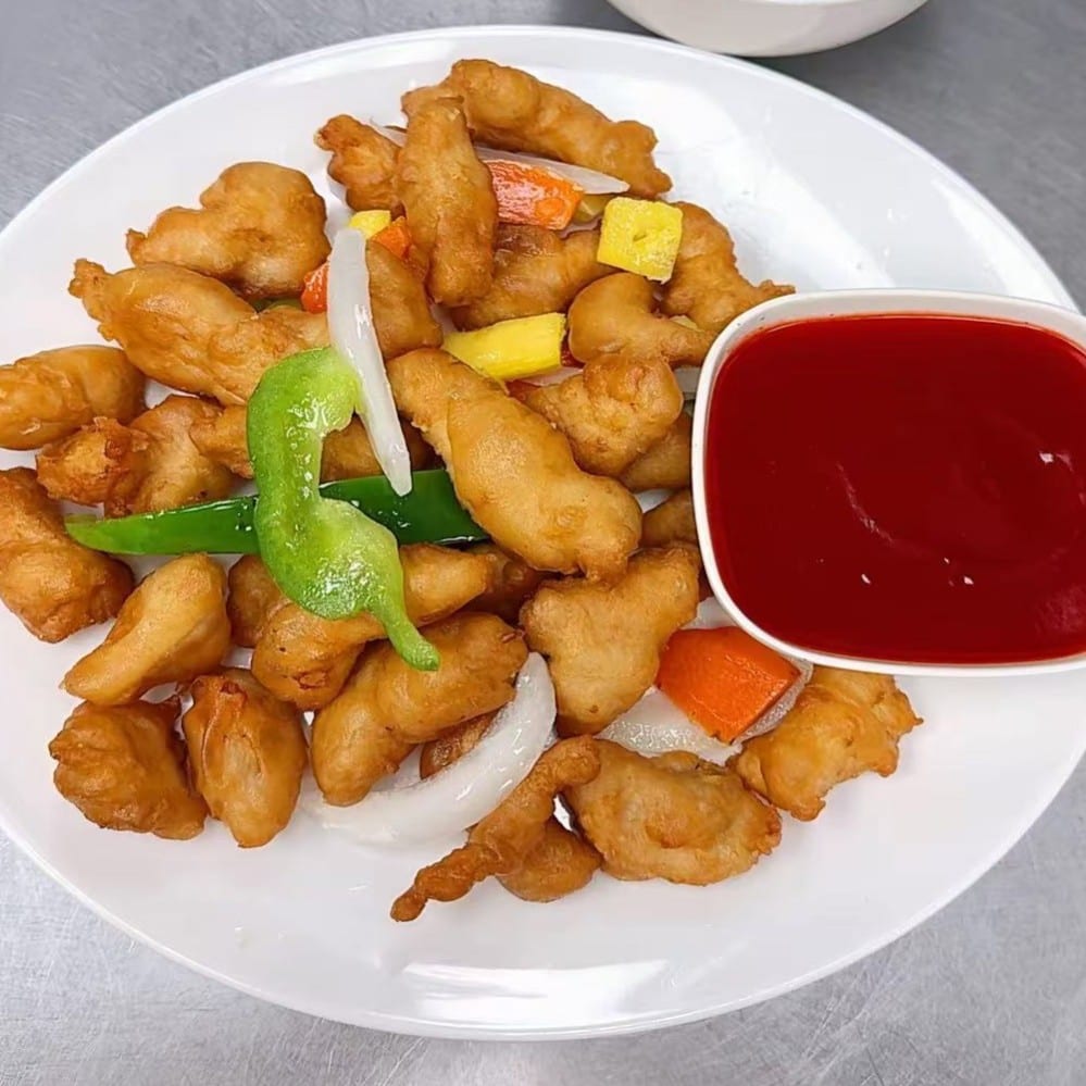 Sweet and Sour Chicken Dinner.