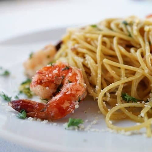 Spaghetti with Shrimp.