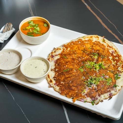 Onion Chilli Uthappam.