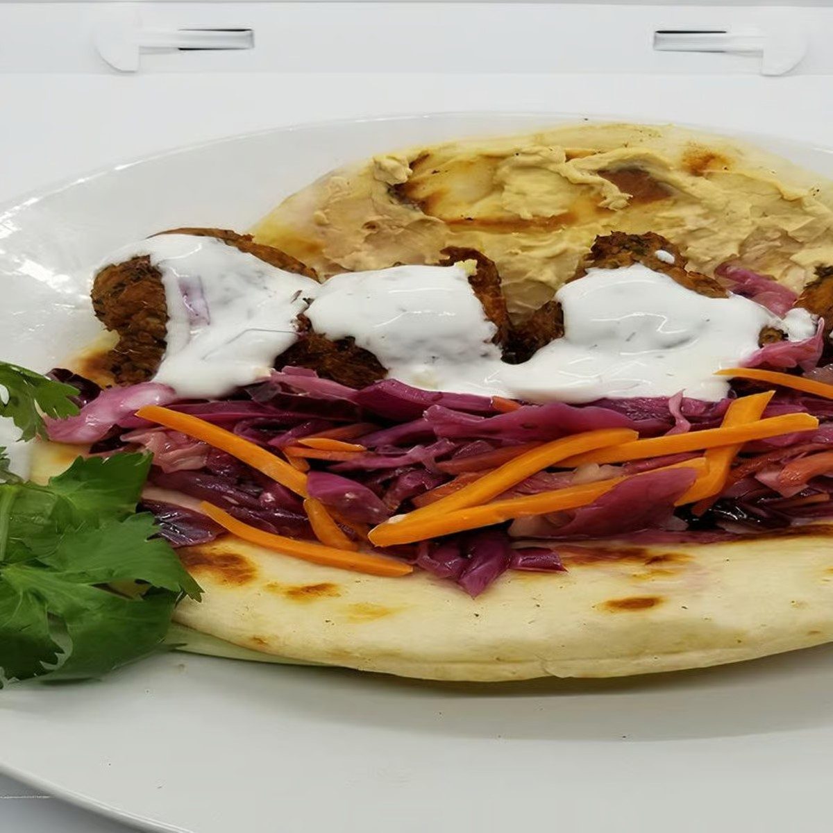 Falafel Cakes Sandwich.