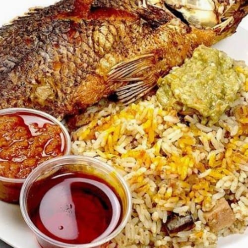 Dry Rice & Tilapia.