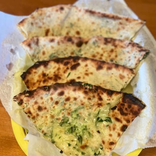 Spinach and Cheese Naan.