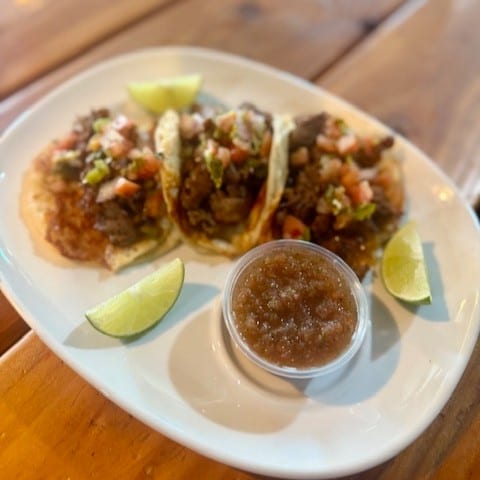 Asian Beef Tacos with Crispy Cheese.