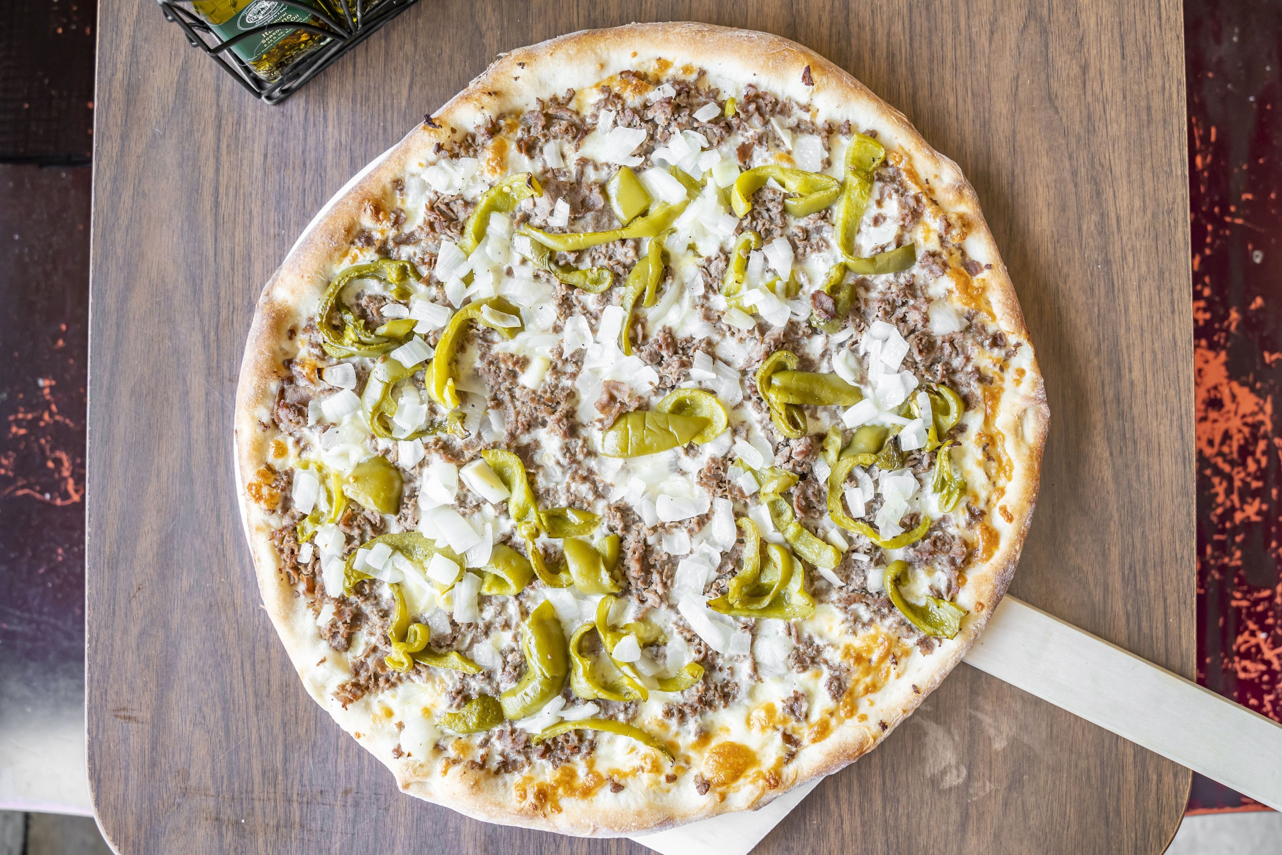 Philly Cheesesteak Pizza.