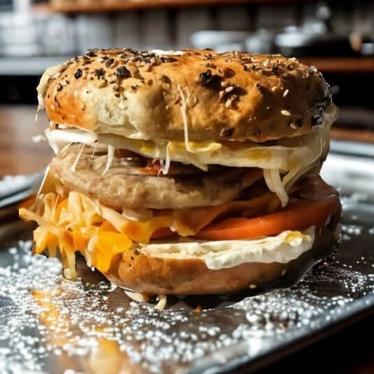 Deluxe Bagel Sandwich.