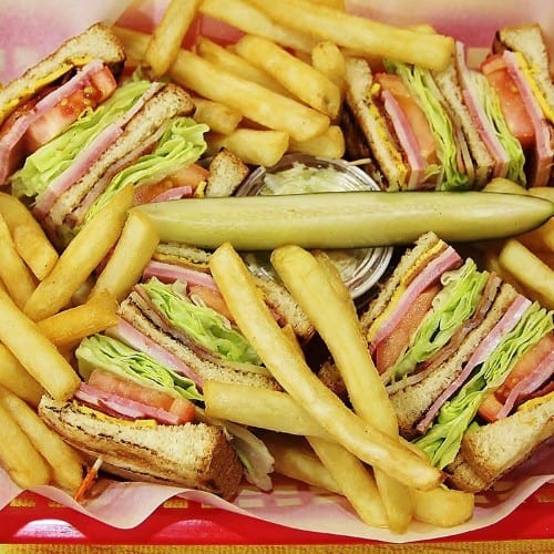 Turkey & Ham Club Sandwich.