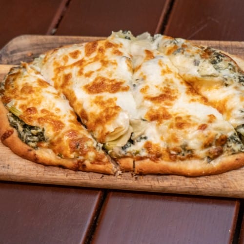 Spinach and Artichoke Flatbread.