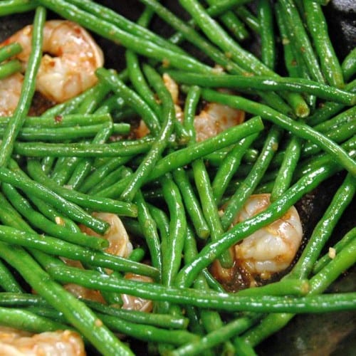 Green Bean with Shrimp.