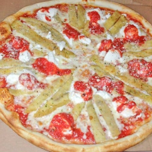 Small 12" Eggplant Ricotta Pizza.