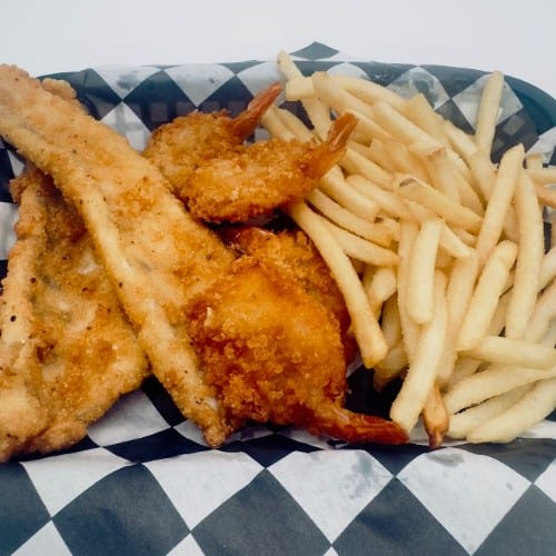 Pike Perch and Shrimp Combo.