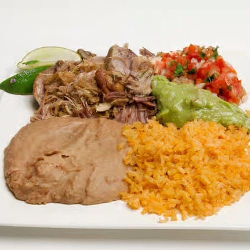 Meat Tray, Beans, & Rice Family Pack.