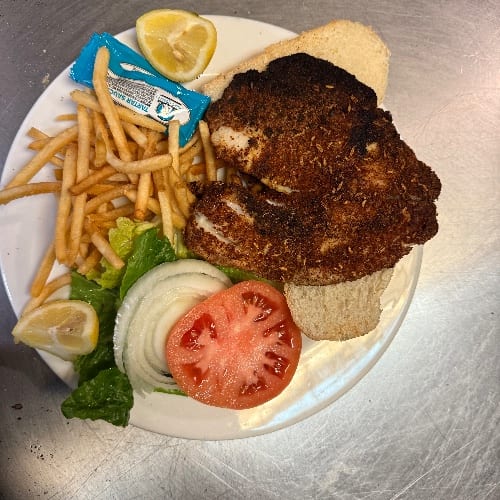 Blackened Tilapia Burger - Lunch Special.