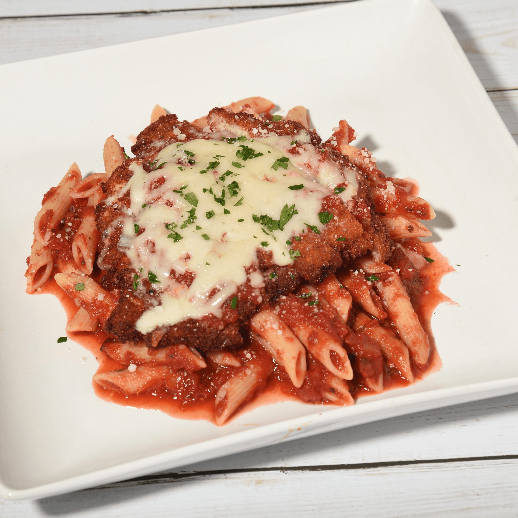 Chicken Parmesan Pasta.