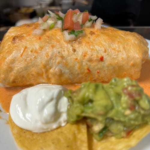 Chicken Burrito Mojado Dinner.