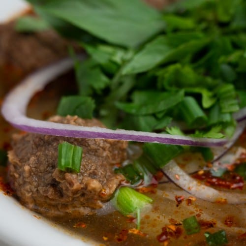 Spicy Vegan Beef Ball Pho.