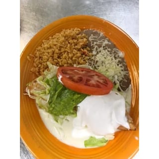 14. 1/2 Chimichanga, Rice & Beans