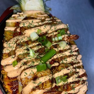 Sweet Chili Shrimp Pineapple Boat