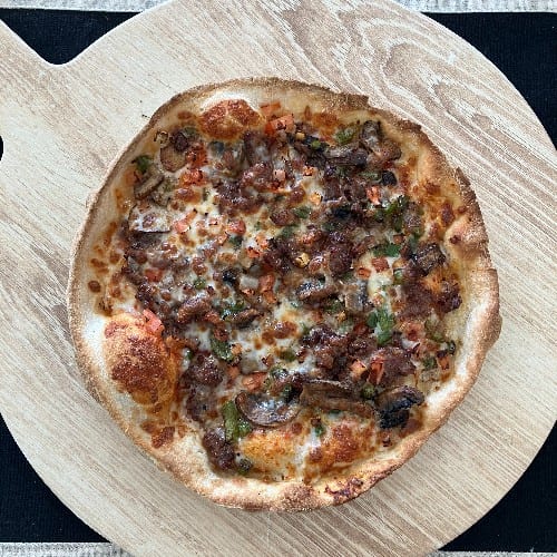 Red Tomato Steak Pizza.