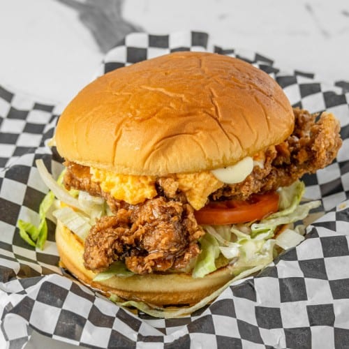 Honey Chicken Pimento Sandwich.