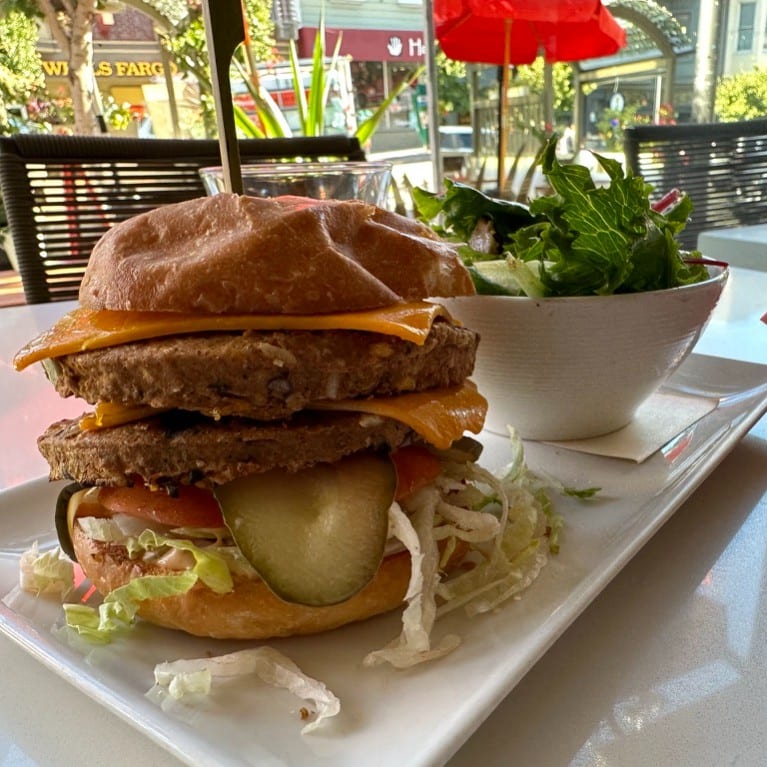 Vegan Burger with cheese.