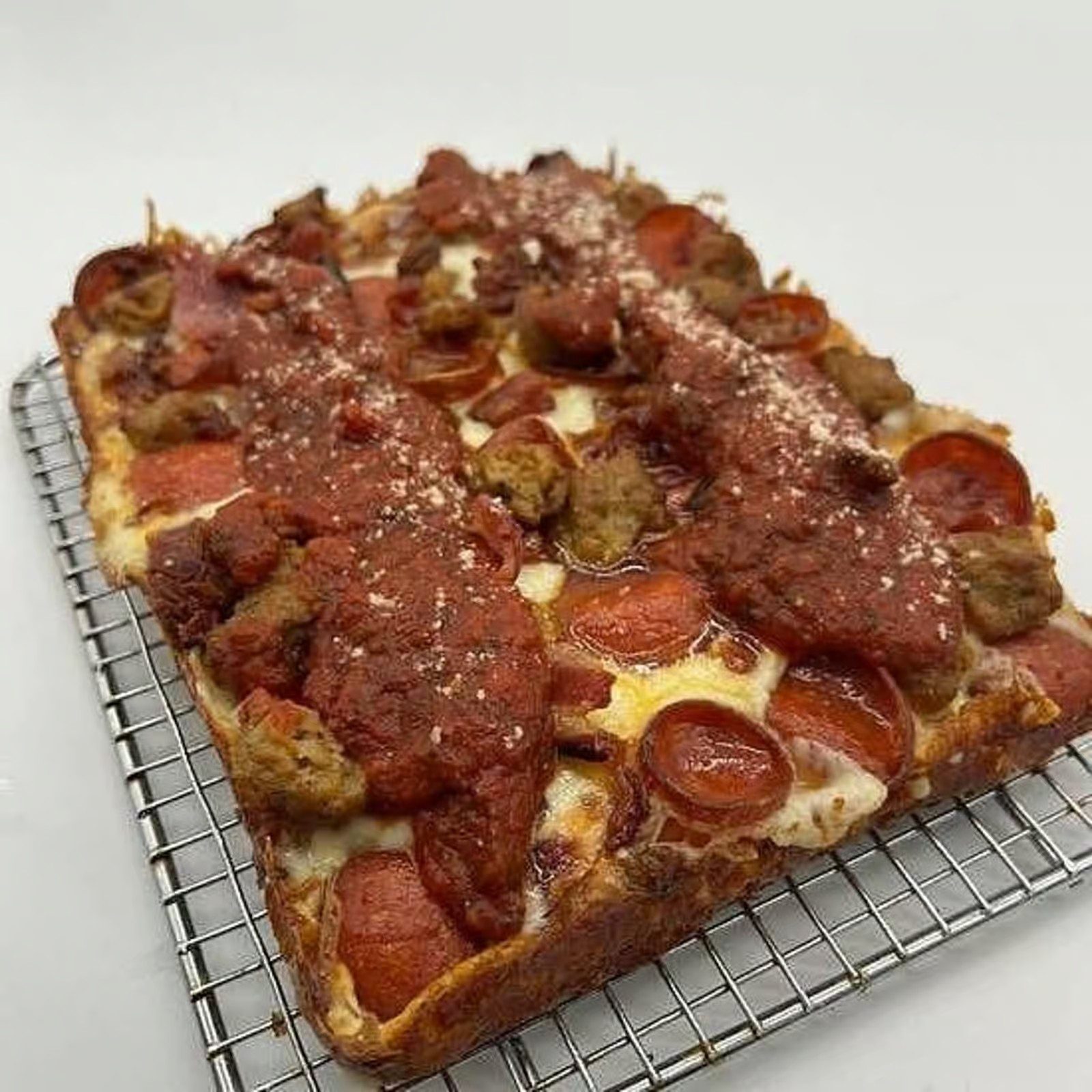Meat Lover Detroit Pizza.